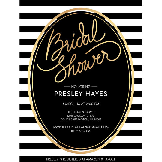 Striped Bridal Shower Invitations